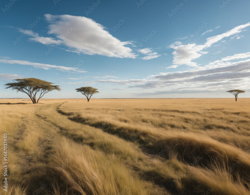 Fototapeta premium Beautiful, natural grasslands ranked among the best in the world