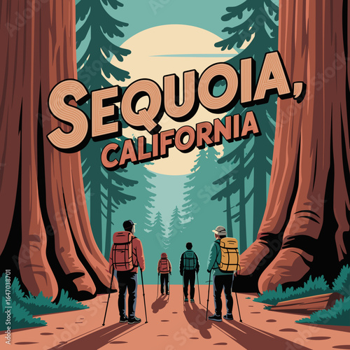 Sequoia California Giant Trees Hiking Poster