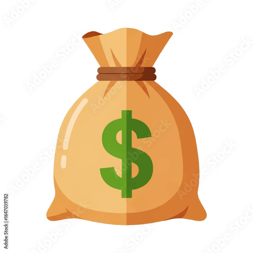A vibrant illustration embodying the concept of financial security and abundance, featuring a classic money bag overflowing with potential and value, symbolizing prosperity and wealth accumulation.