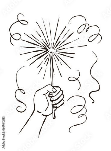 Serpentine And Bengal Light Fire Sparkler In Hand.