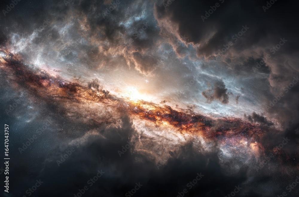Fototapeta premium Cosmic nebula, swirling clouds of gas