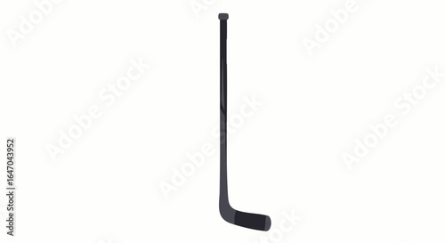 Dark grey ice hockey stick with a long shaft and curved blade for winter sports.