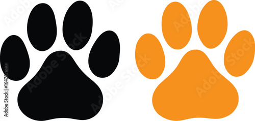 Tiger paw vector black silhouette print design