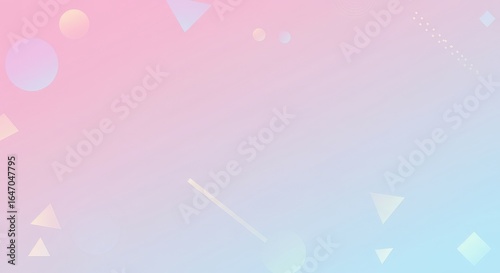 Pastel Gradient Background with Geometric Shapes Abstract Design.