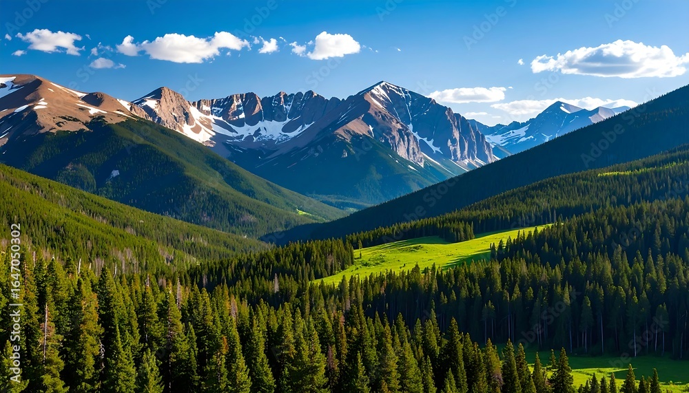 Fototapeta premium Mountain Valley Summer Landscape.