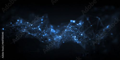 INTERFAZ FUTURISTA DE IA: LÍNEAS DE DATOS AZULES NEÓN MINIMALISTAS