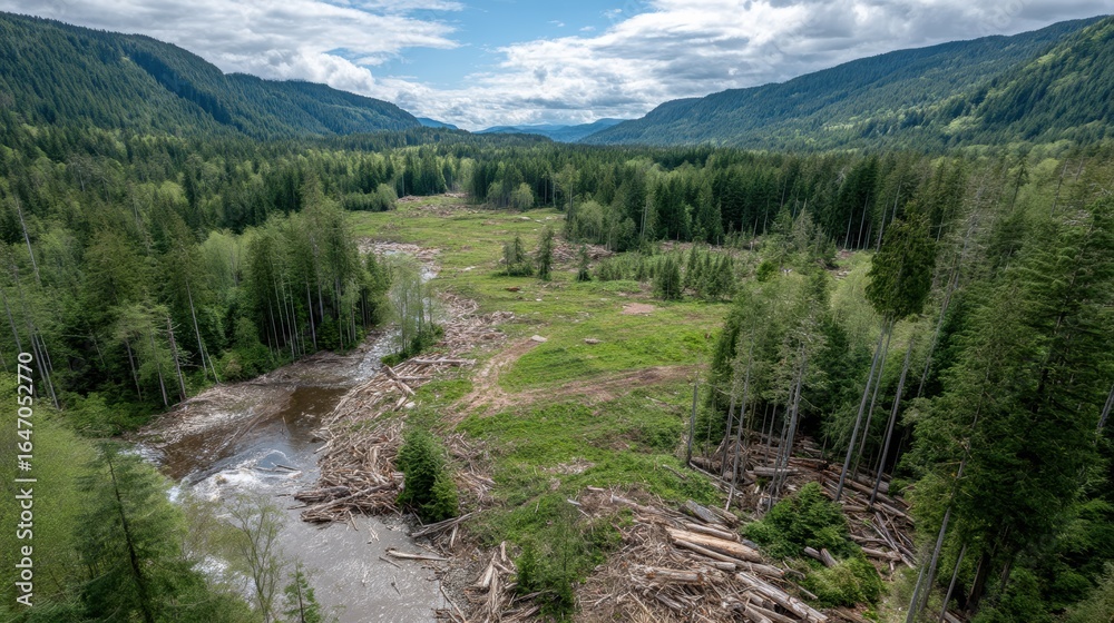 Fototapeta premium Exploring the Intersection of Climate Tech and Sustainable Innovation in Our Forests and Rivers