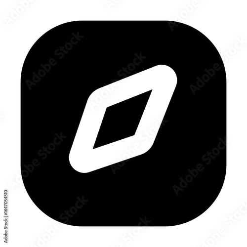 Compass Icon in Rounded Square