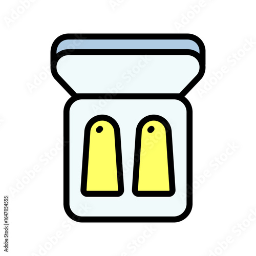 Earplugs in Case Color Icon. Vector simple linear style sign isolated on white background.