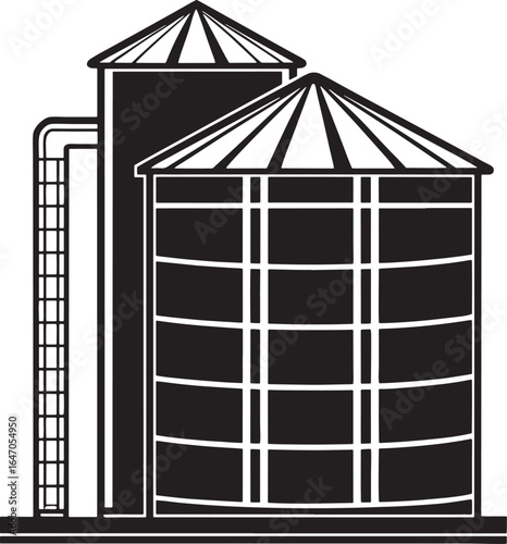Rural Silo Graphic Vector Design