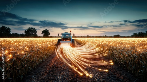 Driving Towards a Greener Future: Tractors in a Sustainable Wheat Field Landscape