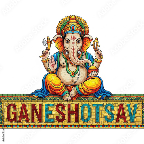 A Ganeshotsav Banner with a...