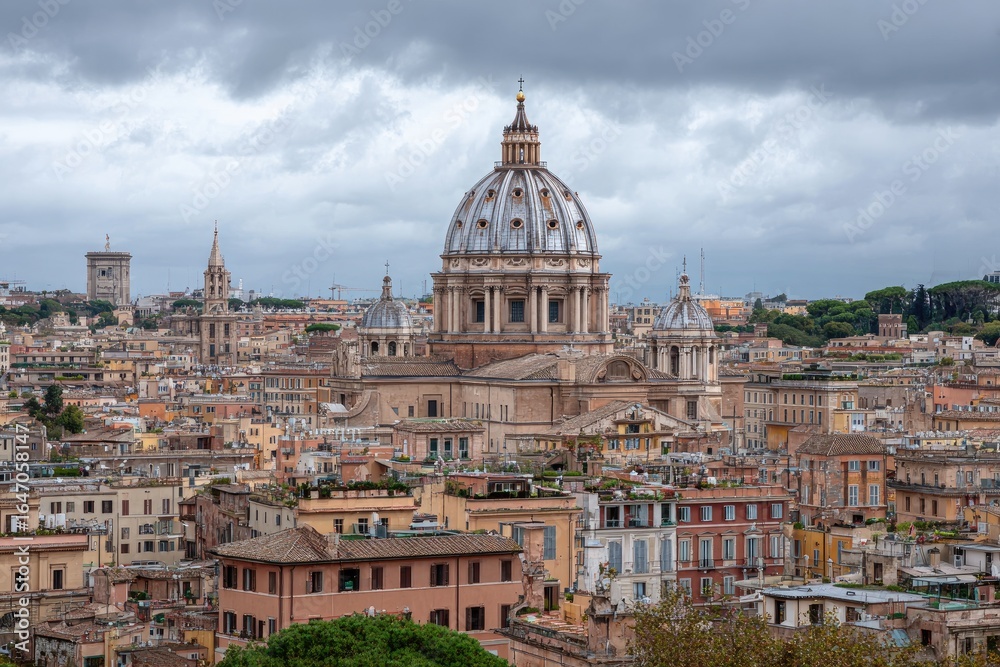 Fototapeta premium Rome cityscape, dome cathedral
