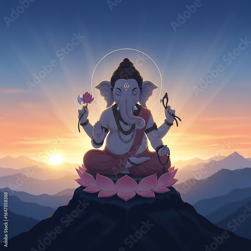 A Serene Ganesha Meditating...