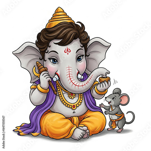 An Adorable Baby Ganesha Pl...