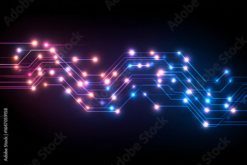 FONDO FUTURISTA MINIMALISTA CON LÍNEAS NEÓN AZULES Y ROSADAS BRILLANTES