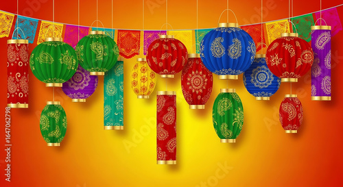 A Colorful Banner of Indian...