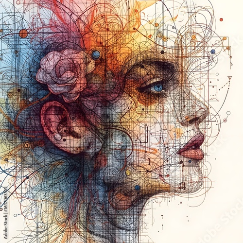 Wallpaper Mural Colorful Abstract Female Portrait Torontodigital.ca