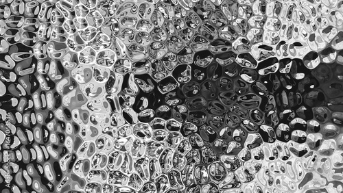 Abstract Water Reflection with Rippled Glass Texture in Black and White