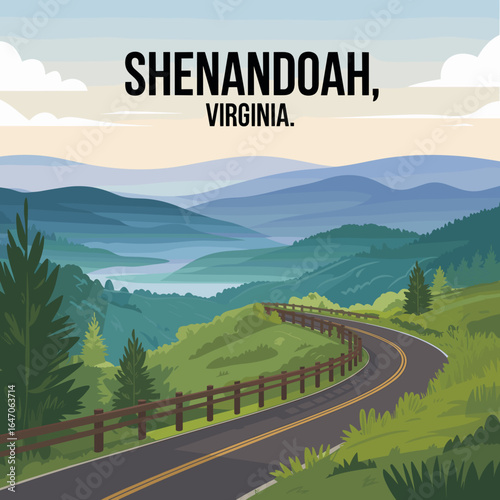 Shenandoah Virginia Blue Ridge Parkway Scenic Poster
