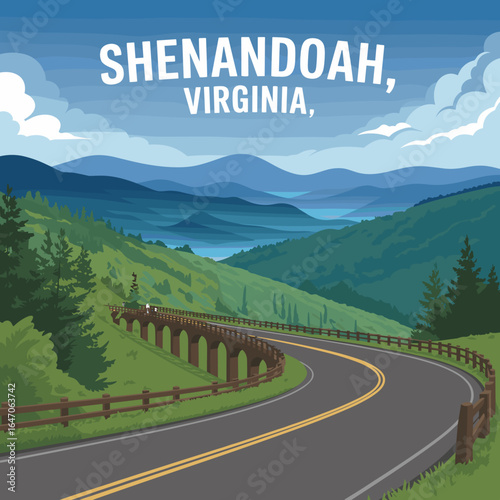 Shenandoah Virginia Blue Ridge Parkway Scenic Poster