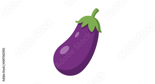 Cartoon Eggplant Illustration A Simple and Clean Vegetable Graphic for Various Uses