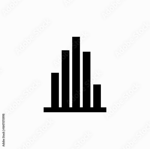 Bar Chart Silhouette – Minimalist Business Growth Icon