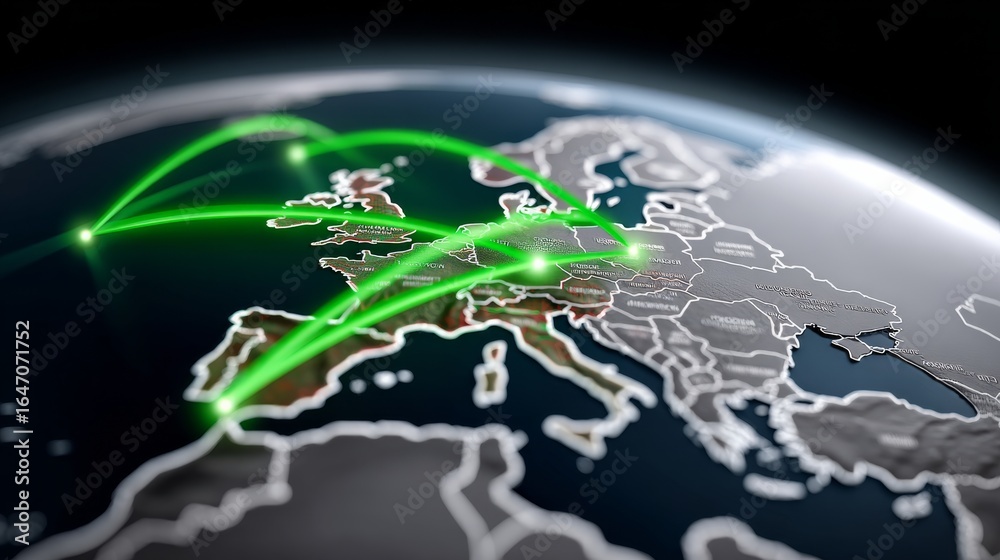 Fototapeta premium Mapping virtual defense grid data access points for enhanced security and monitoring in digital environments