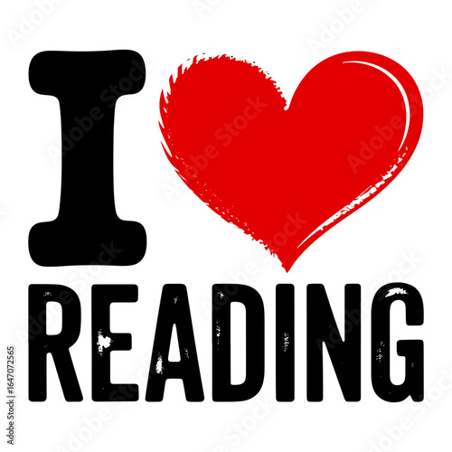 Black I love red heart and reading text vector