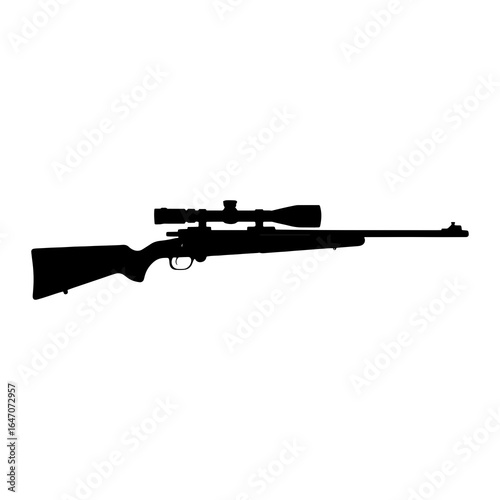Black silhouette of a rifle with a scope firearm weapon