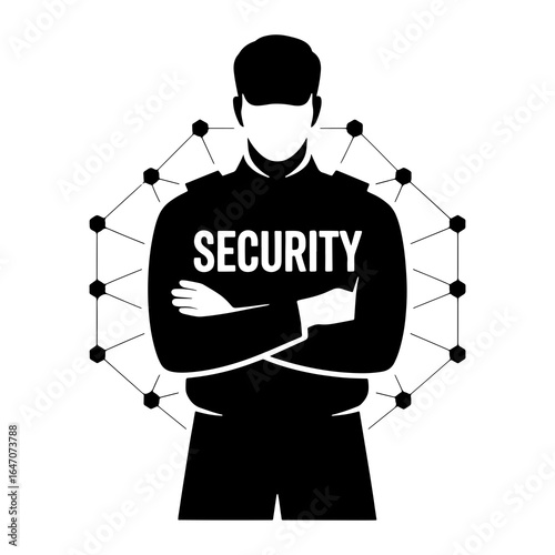 Security guard with protective network shield protection safety