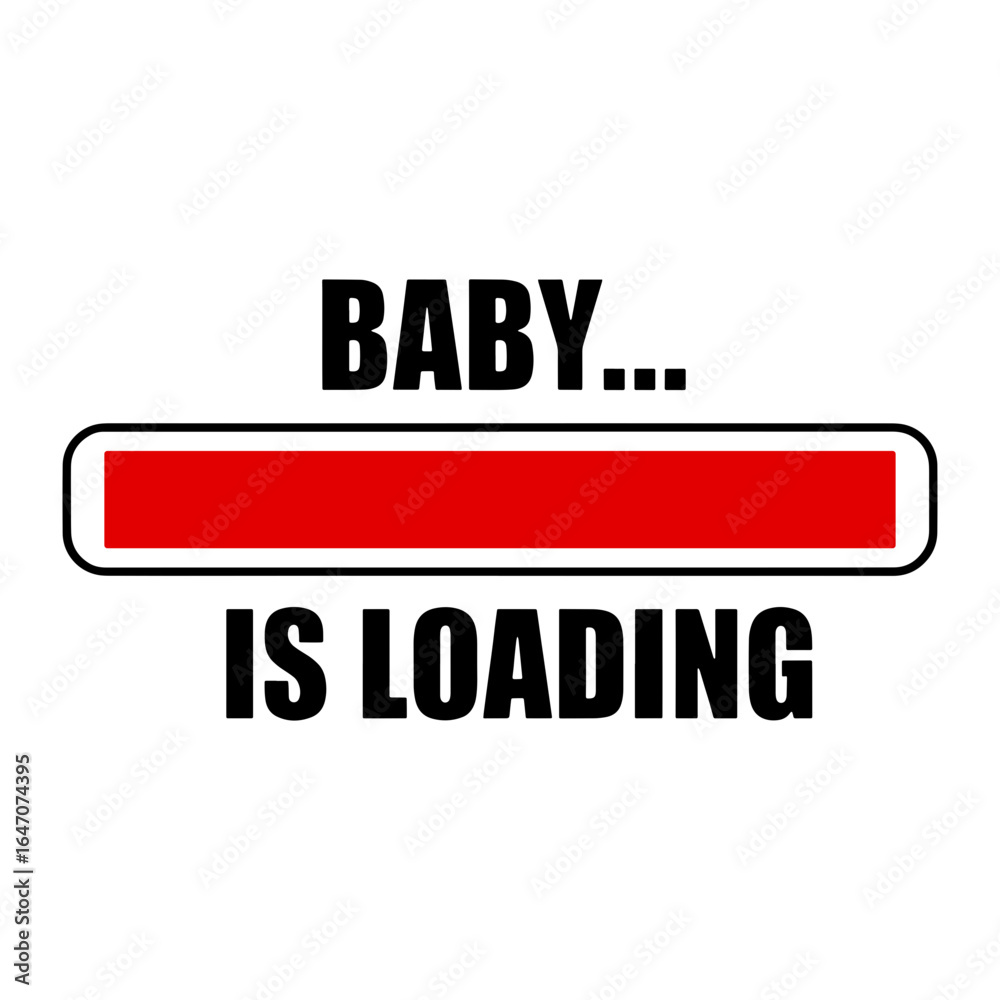 Obraz premium Baby loading progress bar with red fill black