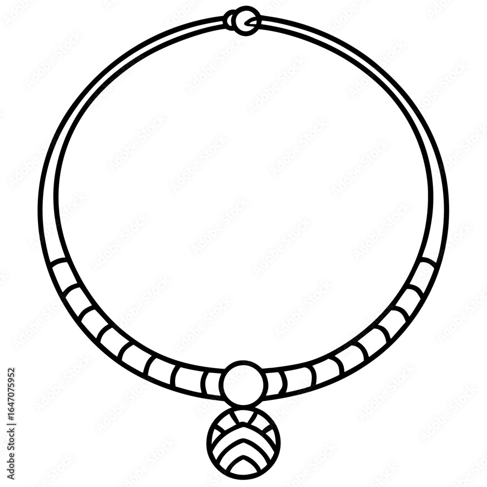 Fototapeta premium Choker Torque Necklace line art vector