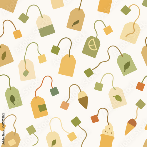 Colorful Tea Bag Pattern Design.