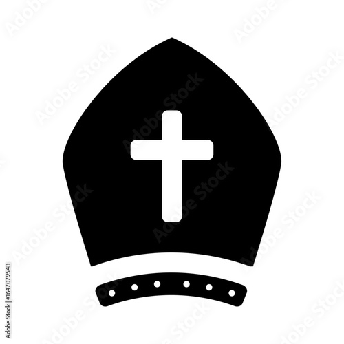 Bishop’s mitre icon for Christian clergy and ceremonial headwear
