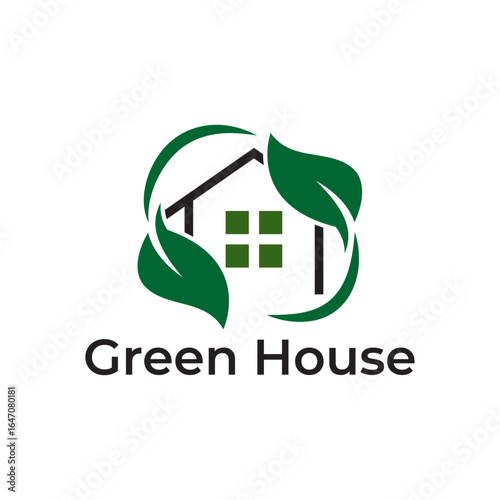 Futuristic Greenhouse Icon with Eco Farming and Smart Tech