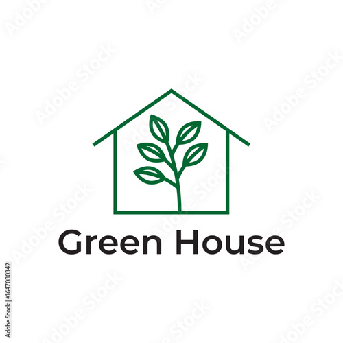 Futuristic Greenhouse Icon with Eco Farming and Smart Tech