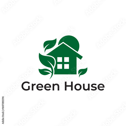 Futuristic Greenhouse Icon with Eco Farming and Smart Tech