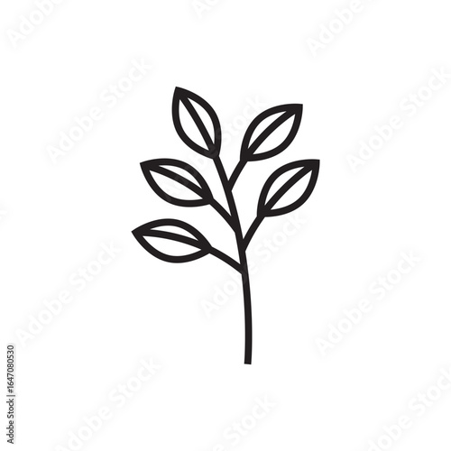 Minimalist botanical icon for sustainability