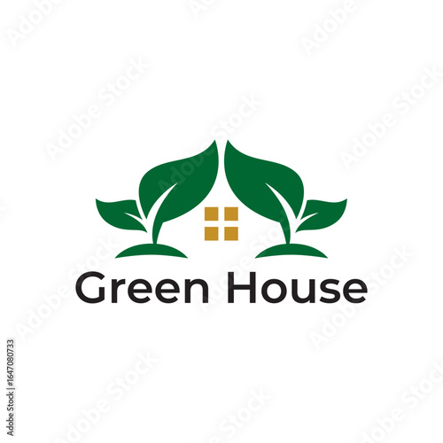 Futuristic Greenhouse Icon with Eco Farming and Smart Tech
