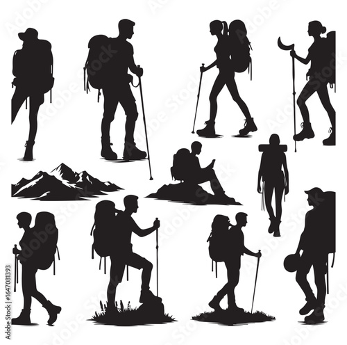 Male and female hiker set