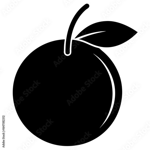 Sapodilla fruit silhouette simple black icon