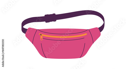 Vibrant Pink Fanny Pack Illustration A Stylish and Practical Accessory for Travel