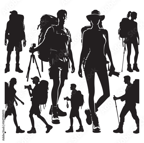 Male and female hiker set