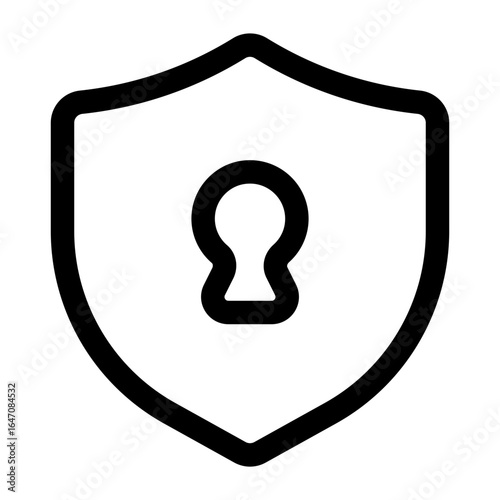 Security Icon Shield with Keyhole