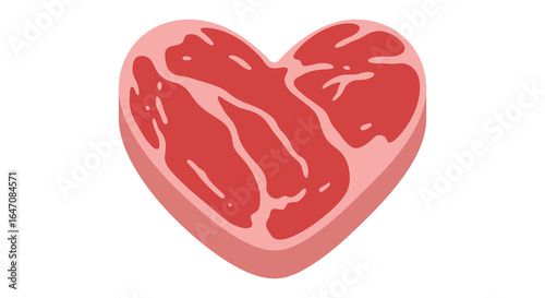Heart shaped steak illustration representing love for meat and carnivorous diets