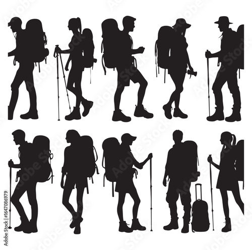 Male and female hiker set