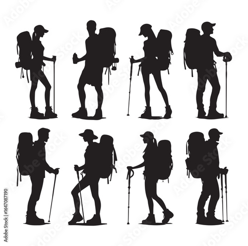 Male and female hiker set