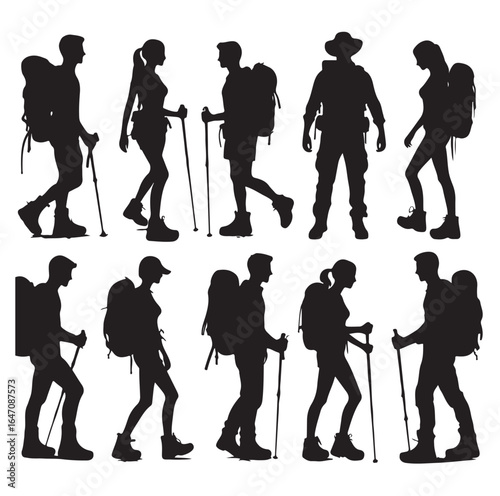 Male and female hiker set