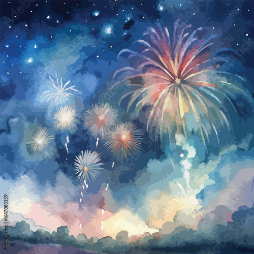fireworks in the night sky